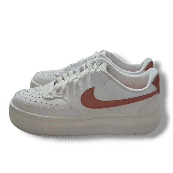 NEW Nike Court Vision Alta Women's Shoes In White/Sail/Red Stardust Size 10 - Picture 7 of 15